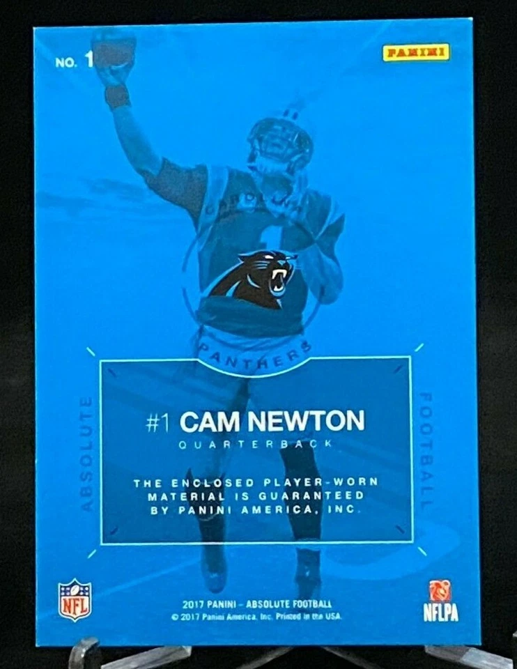 2017 Absolute Air Raid Materials #1 Cam Newton Carolina Panthers /175 - Image 2 of 2