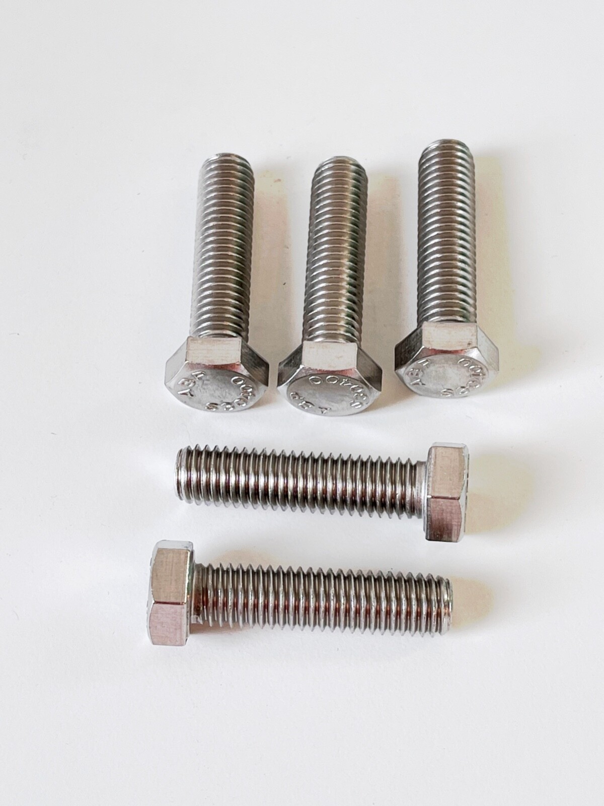 (5) McMasterCarr 1/2"13 X 2" Hex Head Screw Bolt 188 SS Fully