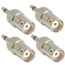 3.5mm Mono to BNC Adapter BNC Female Jack to 1/8" TS Male Plug Nickel-Pated B...