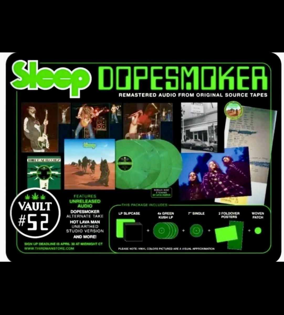 新品シールド 未開封 sleep smoker レコード LP SLEEP Dopesmoker Third Man Records Vault #52 4LP Green Vinyl New