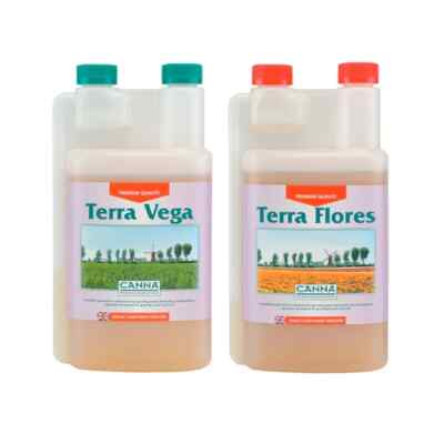 Canna Terra Vega & Terra Flores je 1L Wachstum Blüte Grow 2000 ml