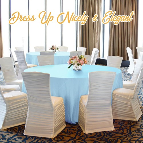 Luxurious Light Blue Round Table Cloths - 90-Inch, 8-Pack for Weddings & Parties - Picture 7 of 9