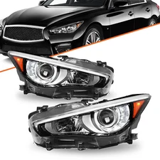 For 2014-2022 Infiniti Q50 w/o AFS LED DRL Projector Headlights Headlamps Pair