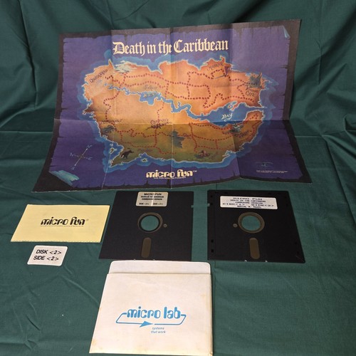Death in the Caribbean Apple 1982 Floppy Disk Instructions And Map Not Tested