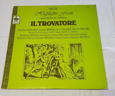 Highlights from Giuseppe Verdi IL Trovatore Gaetano Riccitelli LP Everest 7426
