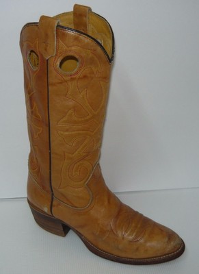 TEXAS Tan Brown Leather Cowboy Western Boots Mens Size 8.5D  display picture 3