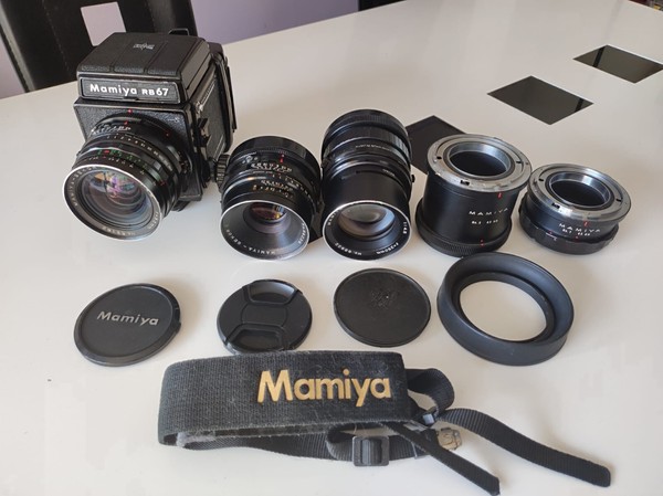 Mamiya RB67 Pro S medio formato + 3 objetivos + tubos + extras 