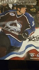 Avalanche Game Program  Autographed By Kurt Sauer