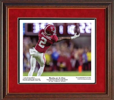 ALABAMA FOOTBALL REACHING FOR THE STARS RYAN WILLIAMS PRINT BY SPINOZI framed