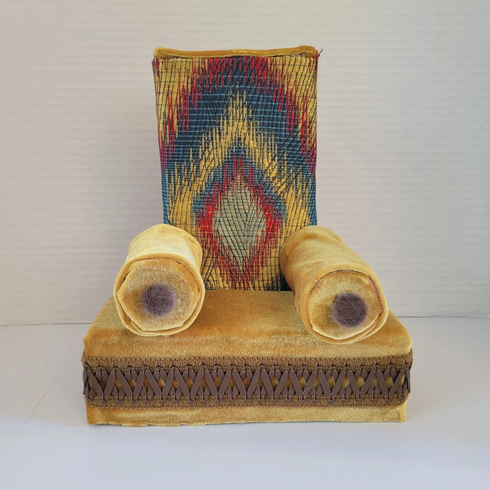 Vintage Handmade Miniature Dollhouse Furniture Set Unique Design Sofa & Armchair - Image 3 of 4