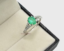 Natural Zambian Emerald Gemstone 925 Sterling Silver May Birthstone Wedding Ring