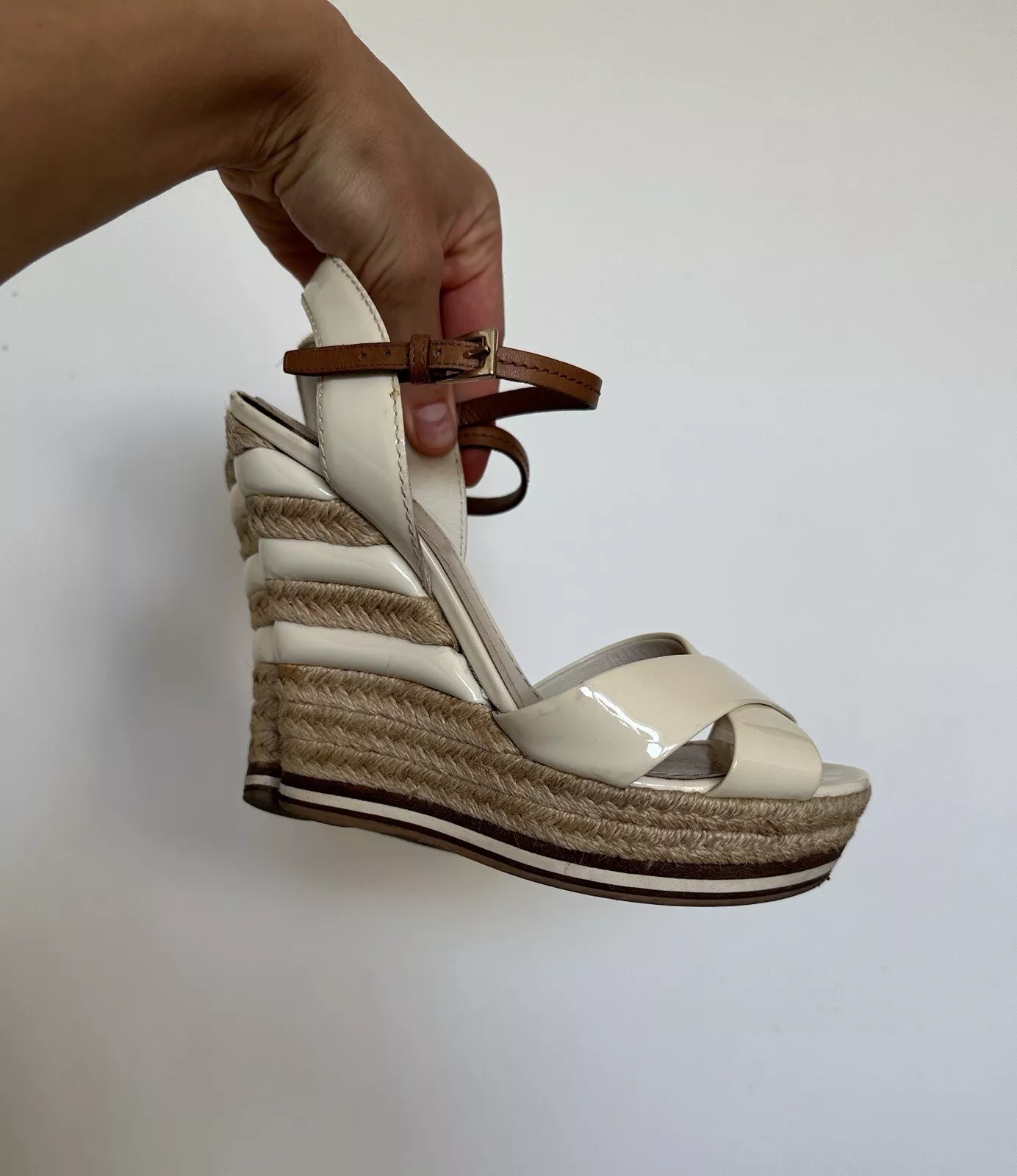 Sandales vintage Dior Plateforme en cuir verni femme pointure 37