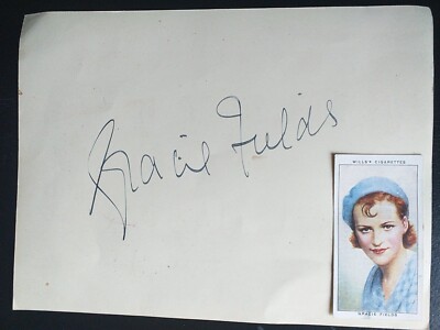 GRACIE FIELDS Schöne große Seite mit klarer Tinte Signatur The Forces Schatz. 