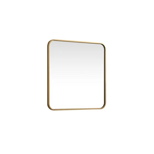 Elegant Decor Evermore 24x24" Soft Corner Square Metal Mirror in Brass - Picture 3 of 7