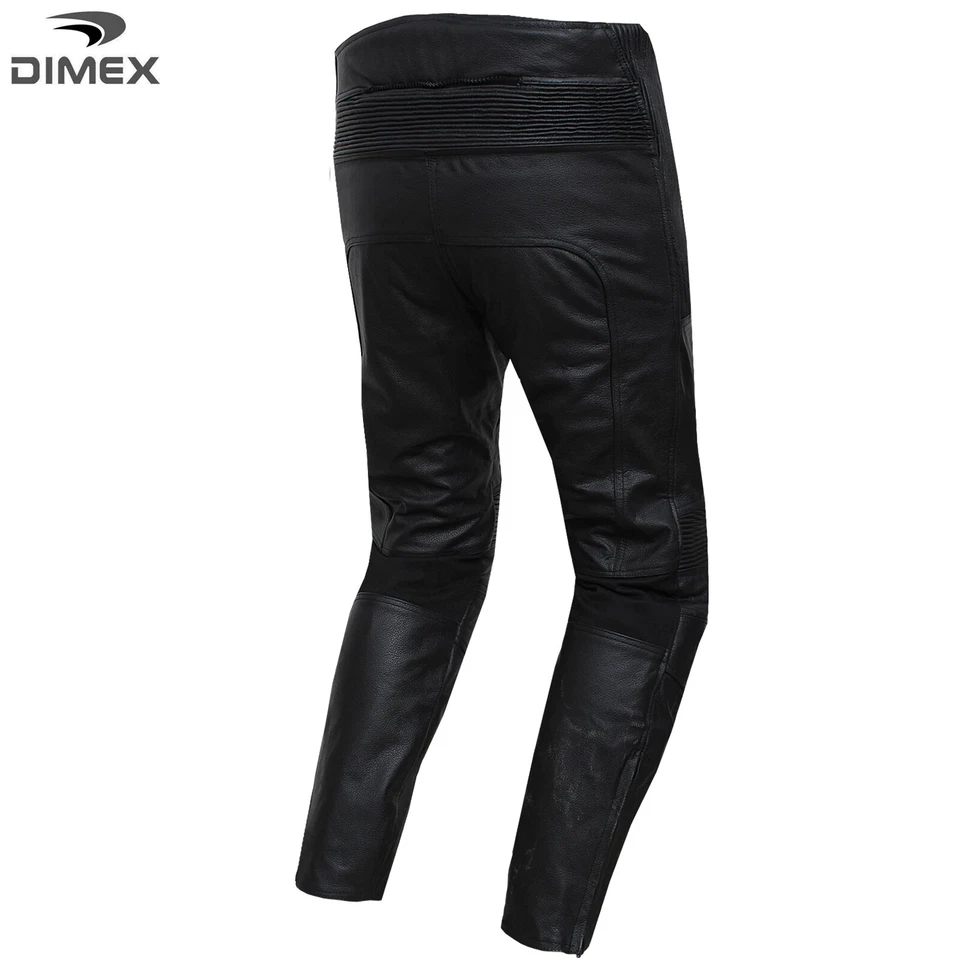 Mens Leather Motorcycle Trousers Sports Biker Motorbike Racing CE Armoured Pants - Image 2 of 2