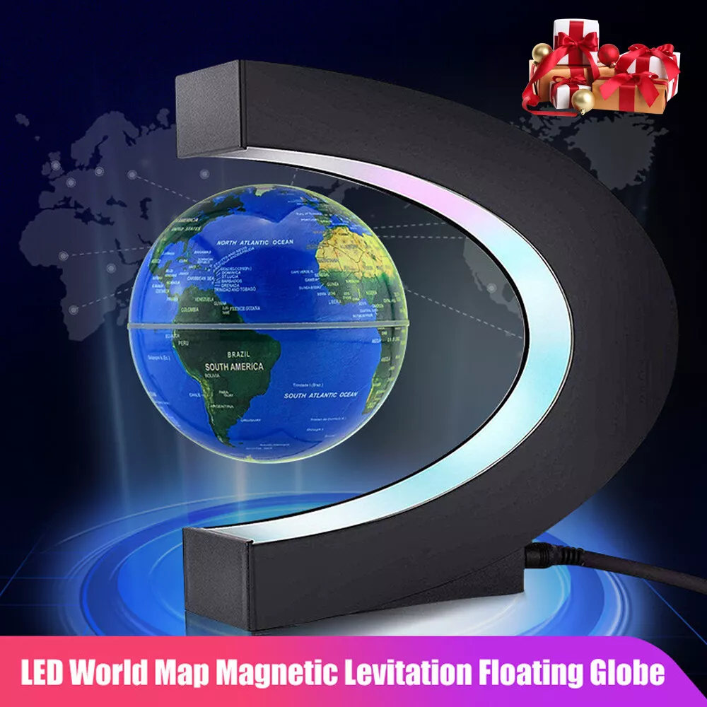 C Shape LED World Map Decoration Magnetic Levitation Floating