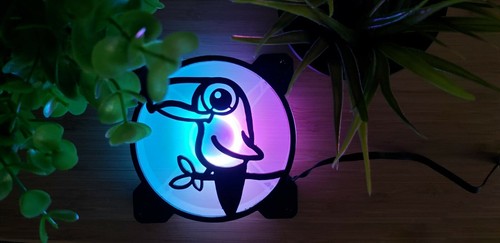 Toucan Fan Grill / Shroud / Cover - 120mm - Black - 3D printed - 第 2/3 張圖片