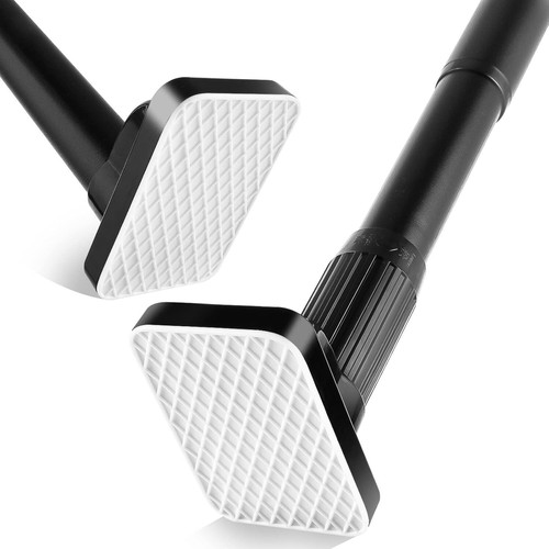 Jicuige Telescopic Shower Curtain Rod, Steel Pole, Extend. from 110-200cm Black - 第 1/7 張圖片