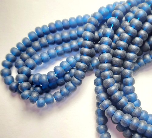Cuentas de semillas de vidrio checo talla 6/0 ""AZUL MONTANA MATE - Imagen 4 de 5
