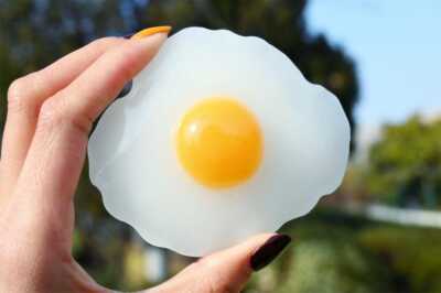 2.8'' Natural Geode Stone white jade egg Reiki Crystal Creative Carved decor 1pc