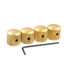 4x Metal Dome Knob Volume Tone Control Knobs f Electric Guitar Screw Type Gold