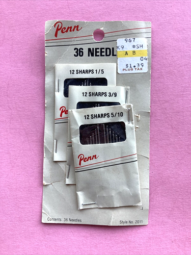 Vintage Penn 36 Sewing Needles 1/5- 3/9- 5/10 - Picture 4 of 4