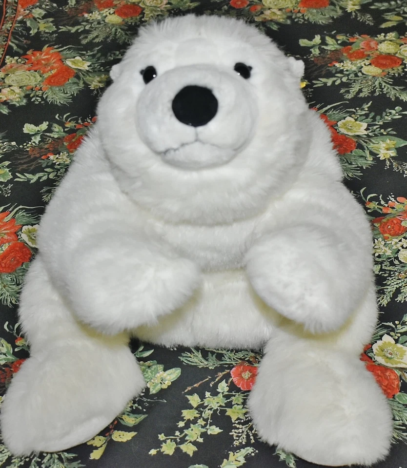 Steiff Jumbo 38 英寸毛绒势利北极熊带耳扣和旗帜 #115134 — 第 3/4 张图片