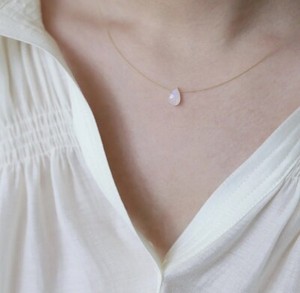 Authentic Tear Drop Moonstone Minimalist 18kt Gold Plated Threaded Necklace