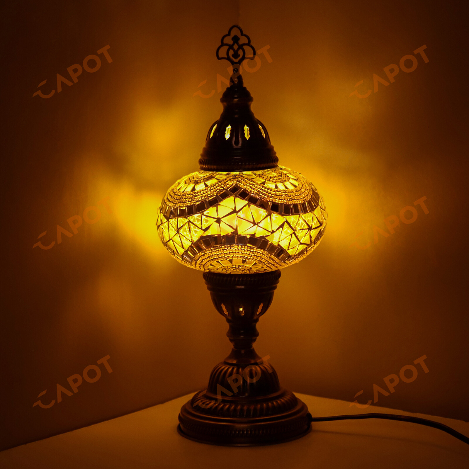 Lampe de bureau en mosaïque turque marocaine colorée Tiffany Table lit lampe