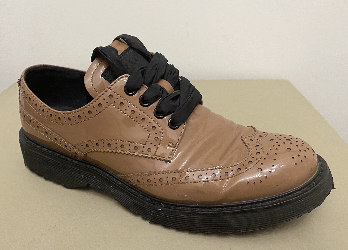PRADA Patent leather wing tip brogue Platform Sneakers/shoes PRADA Patent leather wing tip brogue Platform Sneakers/shoes