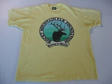 Vintage Screen Stars Best Men's Rocky Mountain Elk Foundation T Shirt L Single S