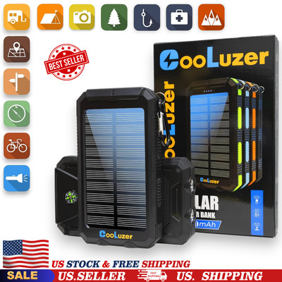 36800mah Solar Charger Power Bank, 18W PD 5V*3.1A Fast Charging & Waterproof USA