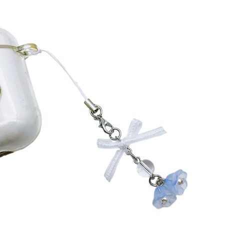 Bowknot Phone Charm Strap Keychain Keyring Lanyard String Flower Phone Chain - Zdjęcie 9 z 10
