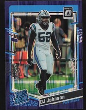 DJ Johnson 214 Purple Shock Football 2023 Donruss Optic Near Mint