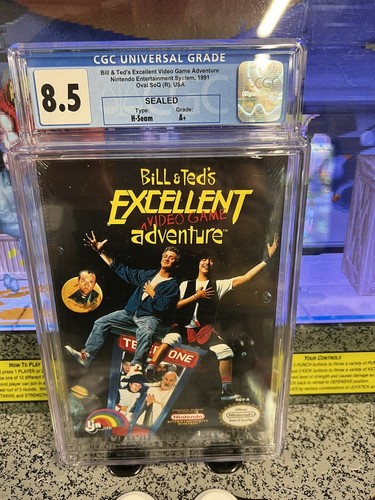 1991 NES Bill & Ted's Excellent Adventure Graded CGC 8.5 A+ Sealed Keanu Reeves!
