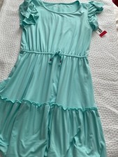 NWT Girls dress Epic Threads Big Girls Solid Tiered Dress Size XL color Teal