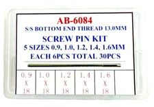Assortment Screw Pin Kit For Watch Bracelet, Bottom end Thread 13.0mm