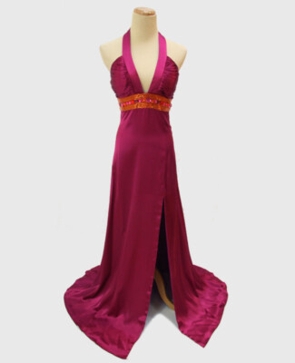NWT Shimmer Bari Jay $300 Dress Hater Prom Dresss Long Gown Size 8 Raspberry  | eBay