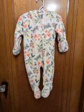Baby Girl's 6-9 Month Winter Suit, Coverall, Bunting w Hood, Cute Cats & Flowers