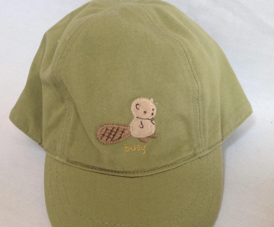 NWT Vtg Gymboree Busy Beaver green baseball sun hat baby 3-6 months - Image 2 of 4