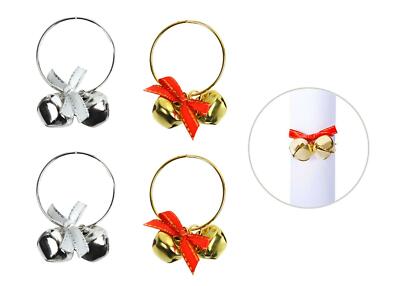Serviettenringe 6er Set Silber Gold Jinglebells Serviettenhalter Weihnachten Party