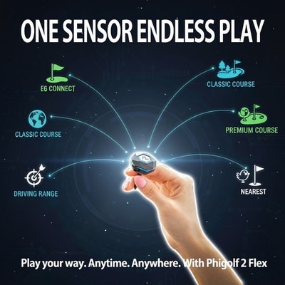 PHIGOLF2 Flex Home Golf Simulator – 38,000+ Courses Worldwide, E6