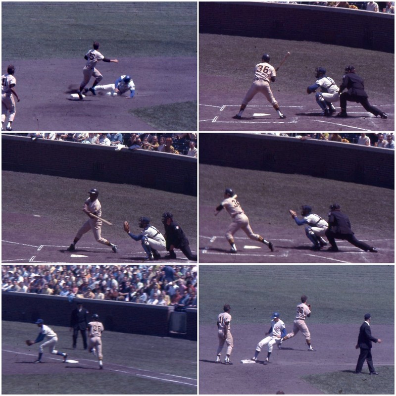 Lot of 6 1969 Chicago Cubs vs. San Diego Padres 35mm Slides