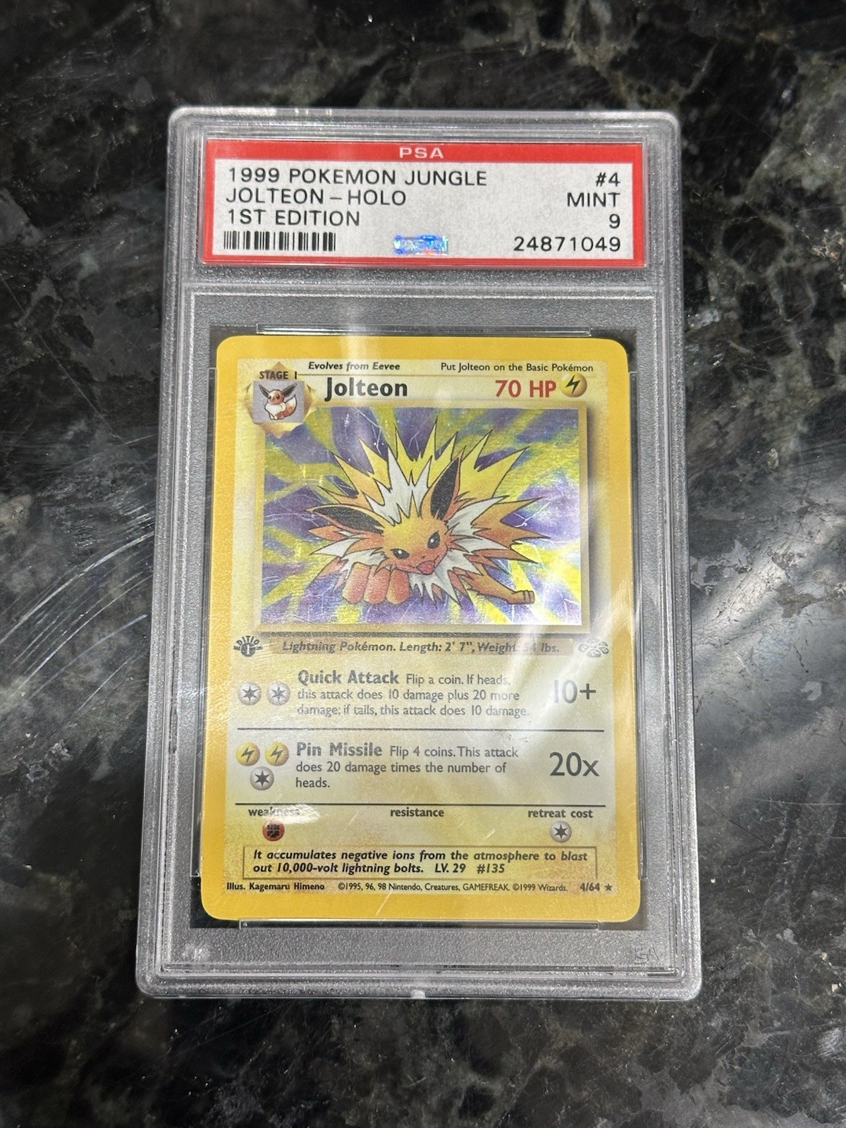 Pokemon Jolteon Jungle 1st Edition Holo Rare #4 PSA 9