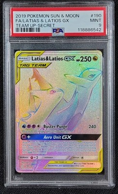 ✨ PSA 9 MINT ✨ 2019 Pokémon Sun & Moon Team Up #190 Latias