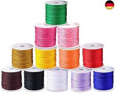 12 Rollen Nylonfaden Schnur 0.8mm x 20m Nylonschnur Nylon Beading String Knotens