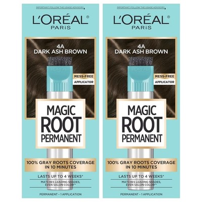 L'Oreal Magic Root Permanent Hair Color Kit 4A Dark Ash Brown 2 Count