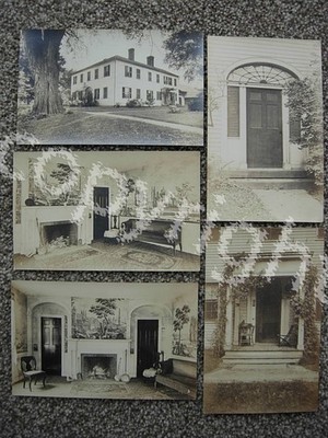 5 RPPC-DEERFIELD MA-OLD WILLIAMS-COWLES HOUSE-RESIDENCE-INTERIOR-MASS REAL PHOTO
