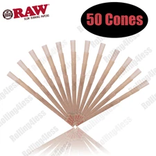 50ct | Raw Classic 1 1/4 Size Pre-Rolled Cone Authentic
