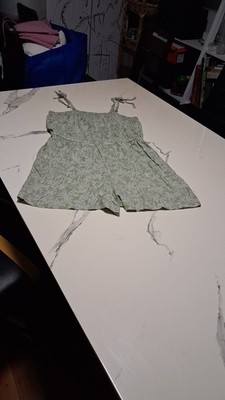 Anko Girls Size 18 Green Palm Print Viscose Playsuit